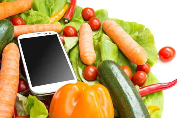 Vegetables and a Smartphone — Stock Photo, Image